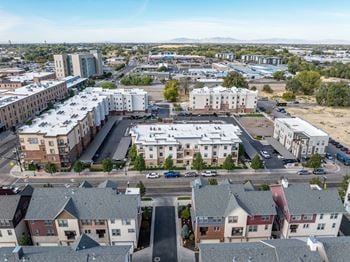 Aerial view of residential area